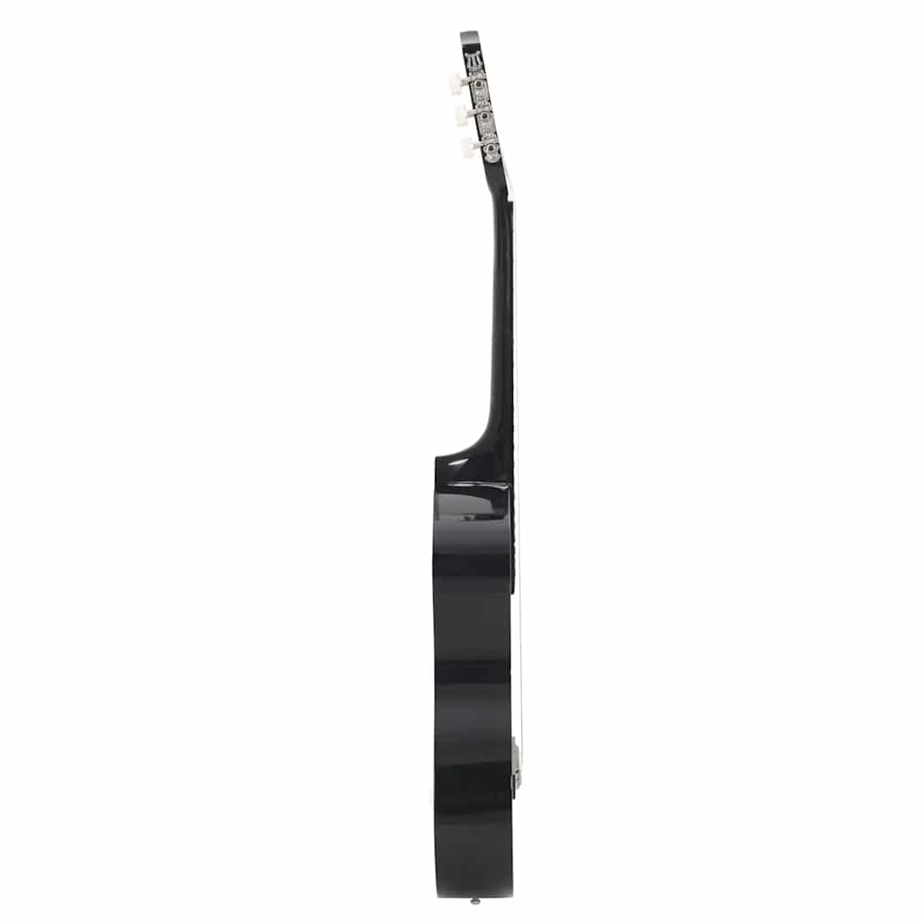 vidaXL 12-tlg Westerngitarre Set mit 6 Saiten Schwarz 38"