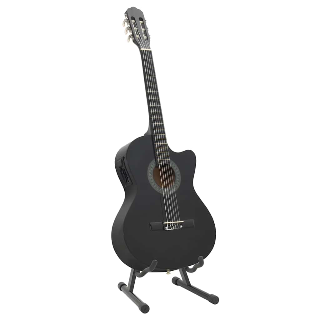 vidaXL 12-tlg. Western Gitarren-Set mit Equalizer und 6 Saiten Schwarz