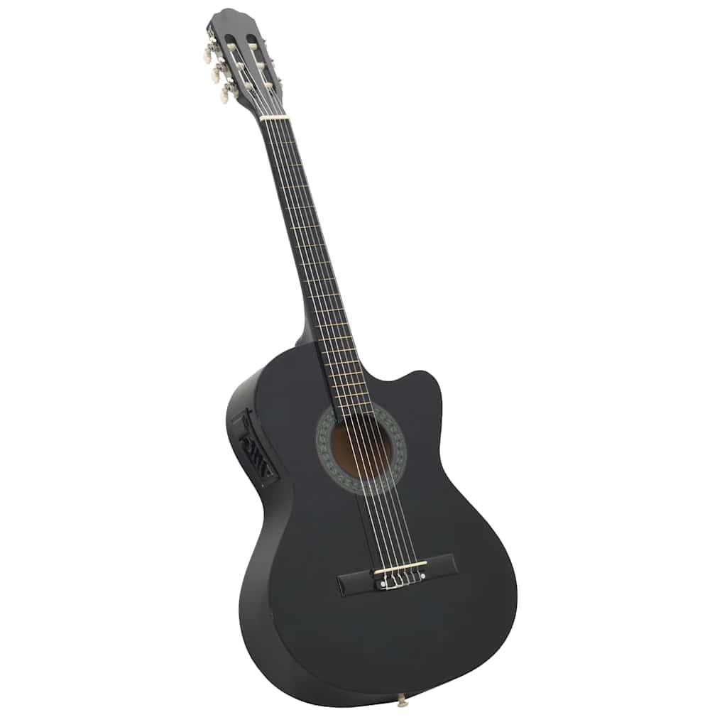 vidaXL 12-tlg. Western Gitarren-Set mit Equalizer und 6 Saiten Schwarz