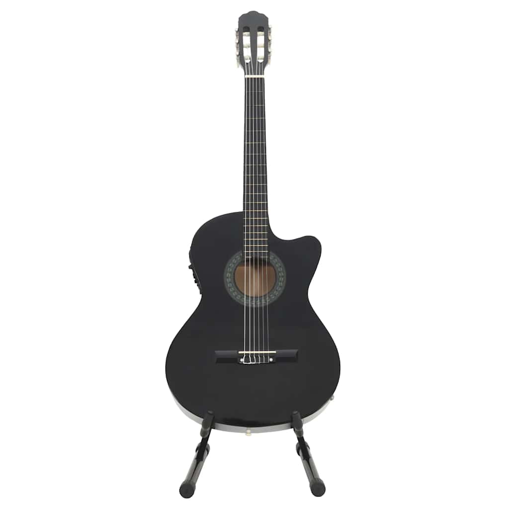 vidaXL 12-tlg. Western Gitarren-Set mit Equalizer und 6 Saiten Schwarz