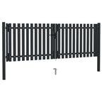 vidaXL Doppeltür-Gartentor aus Stahl 300 x 125 cm Anthrazit