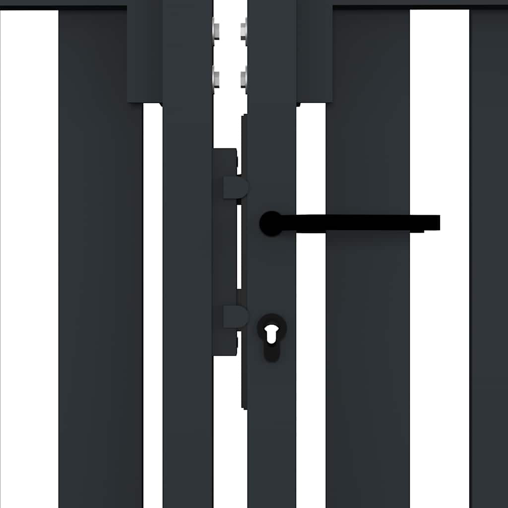 vidaXL Doppeltür-Gartentor aus Stahl 300 x 125 cm Anthrazit