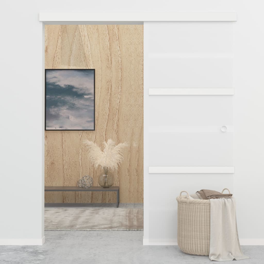vidaXL Schiebetür mit Softclose ESG-Glas und Aluminium