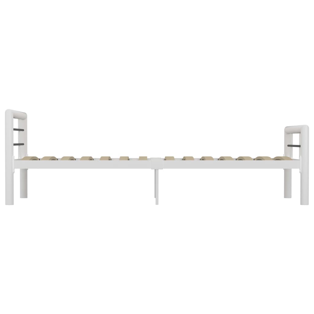 vidaXL Bettgestell Weiß und Schwarz Metall 90×200 cm
