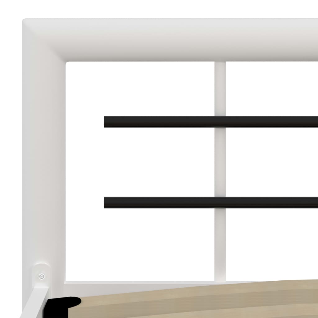 vidaXL Bettgestell Weiß und Schwarz Metall 90×200 cm