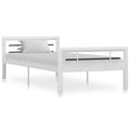 vidaXL Bettgestell Weiß und Schwarz Metall 90×200 cm