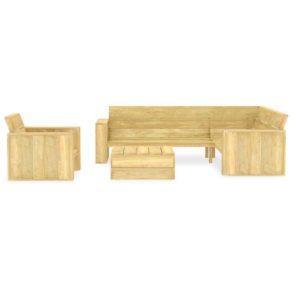 vidaXL 3-tlg. Garten-Lounge-Set Kiefernholz Imprägniert