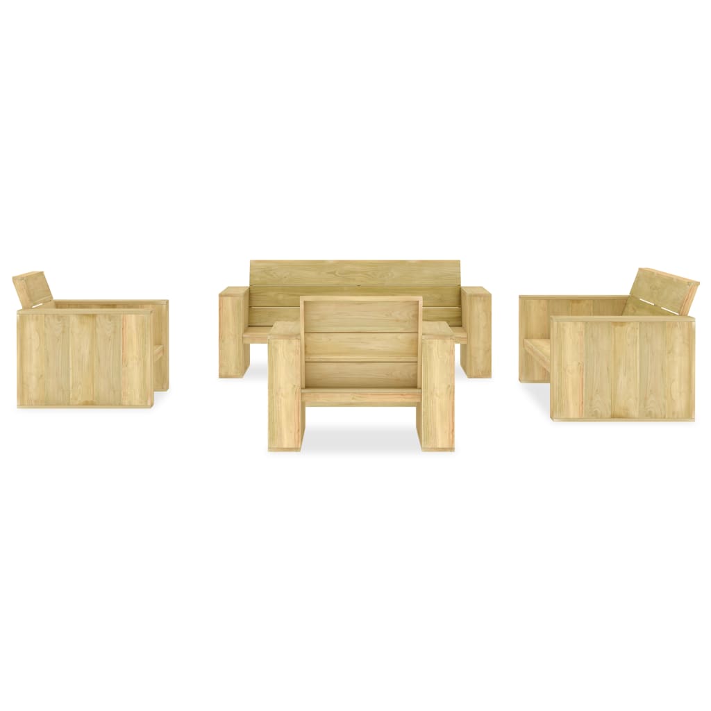 vidaXL 5-tlg. Garten-Lounge-Set Kiefernholz Imprägniert