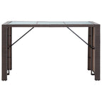 vidaXL 7-tlg. Gartenbar-Set mit Auflagen Poly Rattan Braun