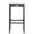 vidaXL 7-tlg. Gartenbar-Set mit Auflagen Poly Rattan Braun