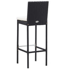 vidaXL 5-tlg. Garten-Bar-Set Poly Rattan und Akazienholz Schwarz