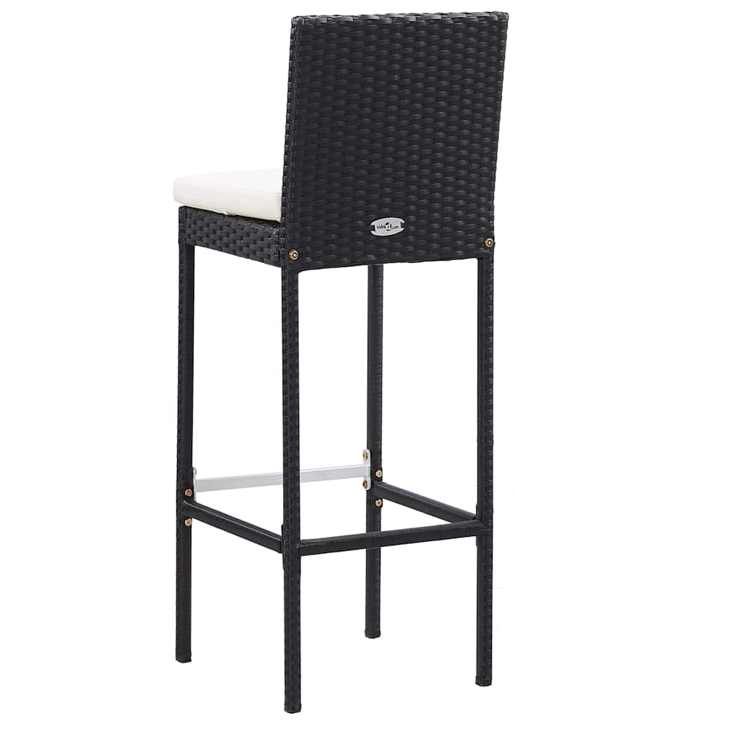 vidaXL 5-tlg. Garten-Bar-Set Poly Rattan und Akazienholz Schwarz