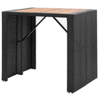 vidaXL 5-tlg. Garten-Bar-Set Poly Rattan und Akazienholz Schwarz