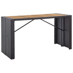 vidaXL 9-tlg. Garten-Bar-Set Poly Rattan und Akazienholz Schwarz