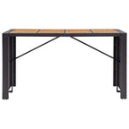 vidaXL 9-tlg. Garten-Bar-Set Poly Rattan und Akazienholz Schwarz