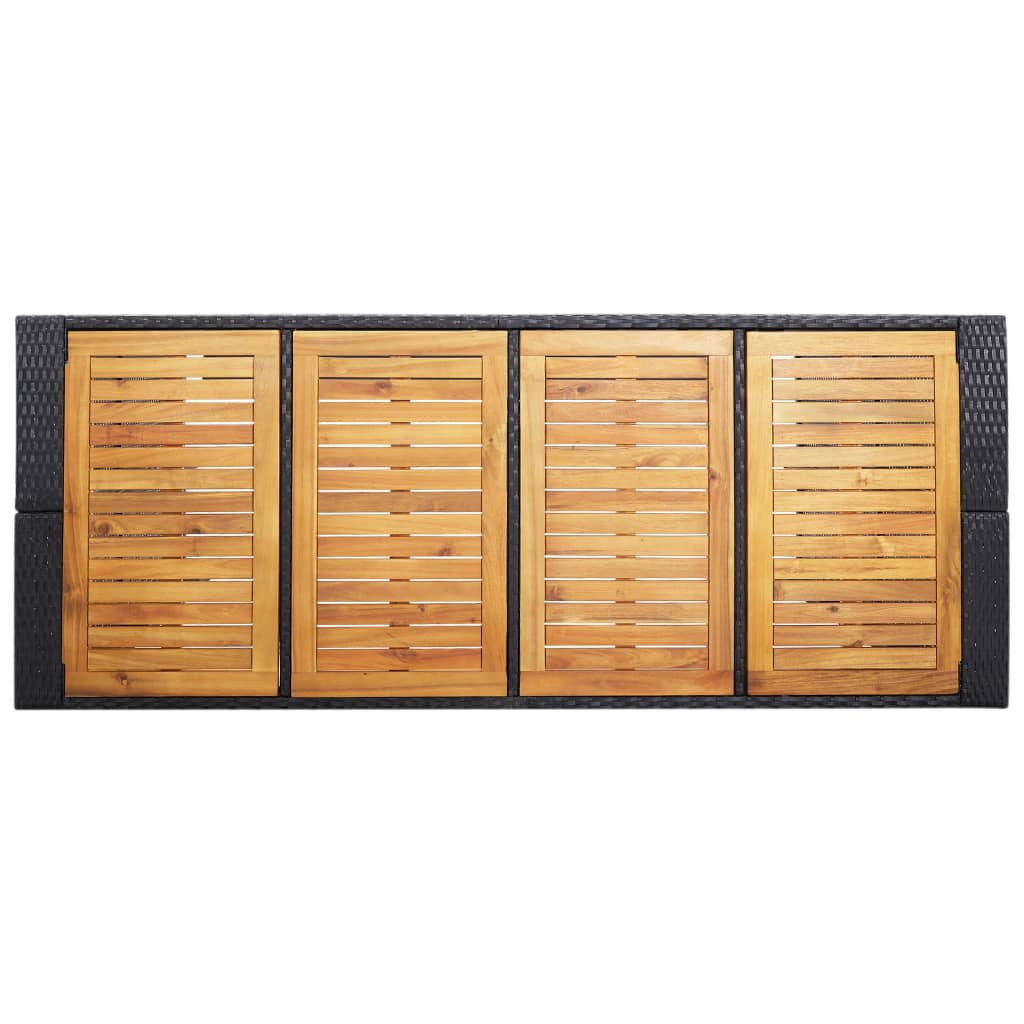 vidaXL 9-tlg. Garten-Bar-Set Poly Rattan und Akazienholz Schwarz