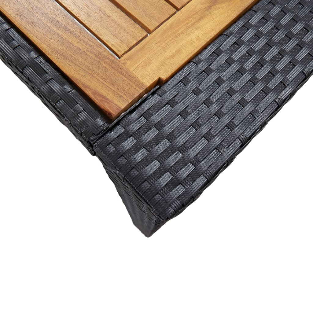 vidaXL 9-tlg. Garten-Bar-Set Poly Rattan und Akazienholz Schwarz