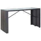 vidaXL 9-tlg. Gartenbar-Set Poly Rattan Schwarz