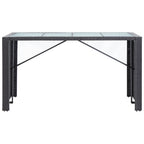 vidaXL 9-tlg. Gartenbar-Set Poly Rattan Schwarz