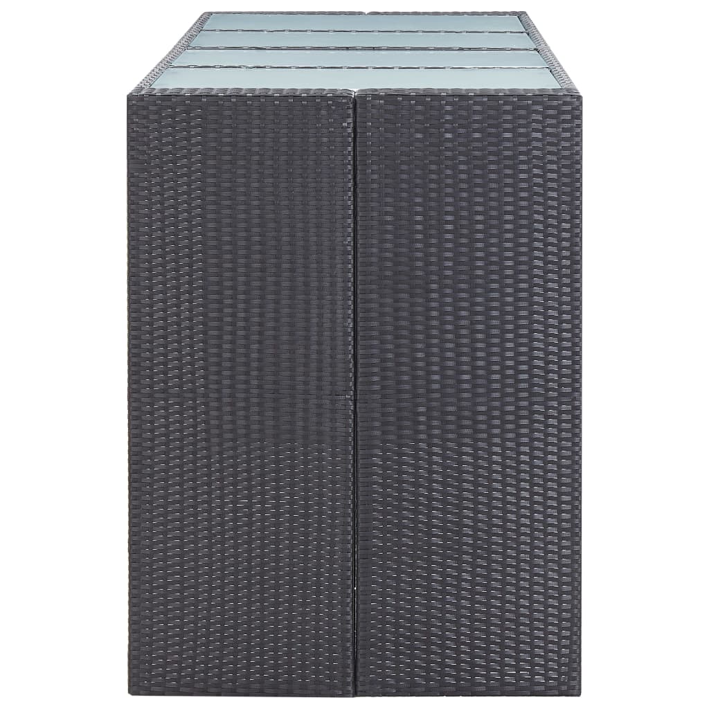 vidaXL 9-tlg. Gartenbar-Set Poly Rattan Schwarz