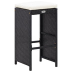 vidaXL 9-tlg. Gartenbar-Set Poly Rattan Schwarz
