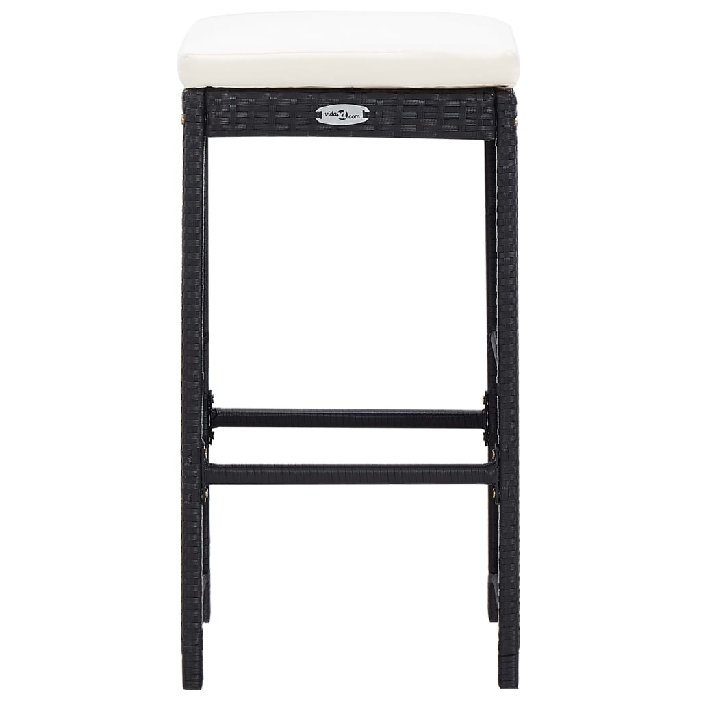 vidaXL 9-tlg. Gartenbar-Set Poly Rattan Schwarz