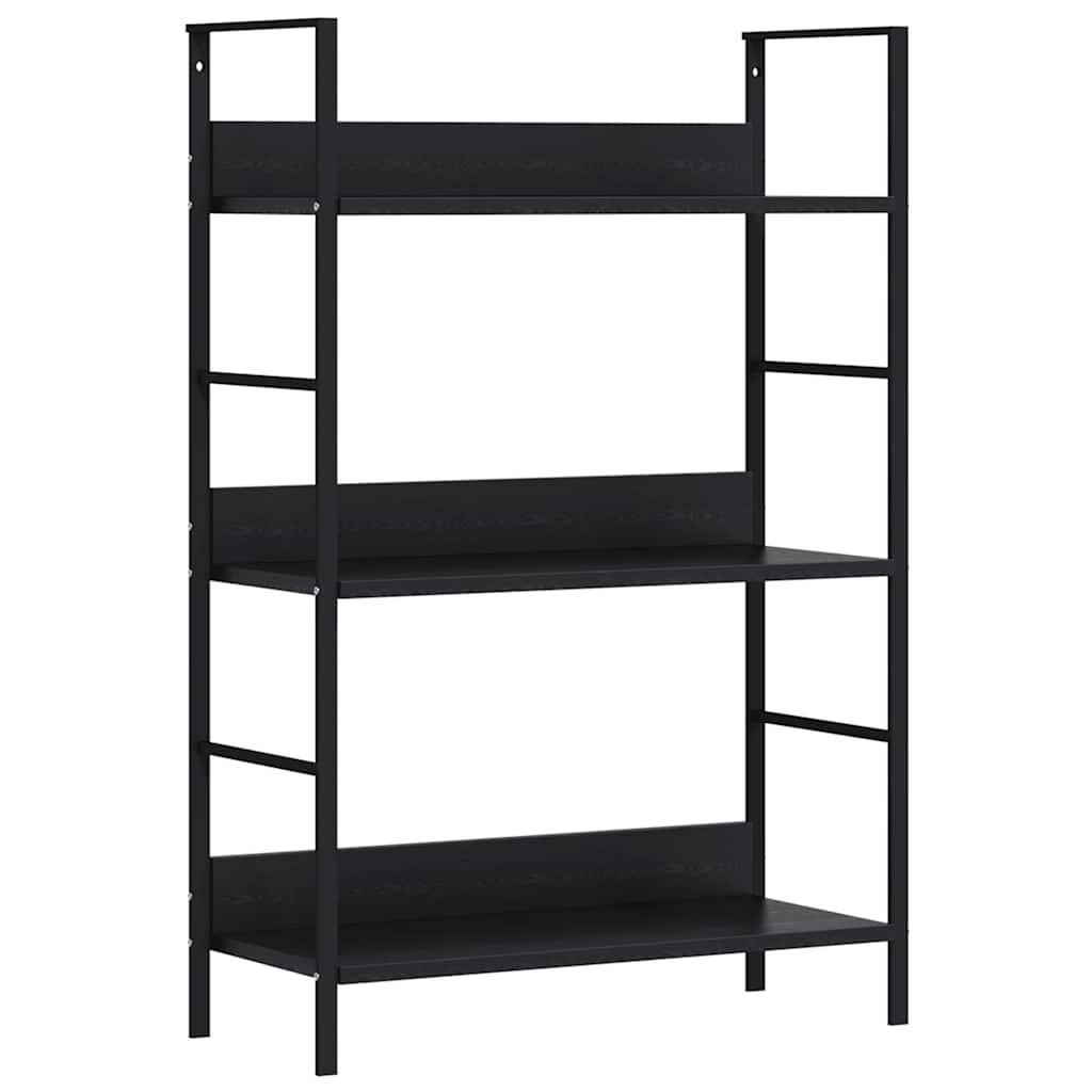 vidaXL Bücherregal 3 Regalböden Schwarz 60×27,6×90,5 cm Holzwerkstoff