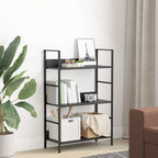 vidaXL Bücherregal 3 Regalböden Schwarz 60×27,6×90,5 cm Holzwerkstoff