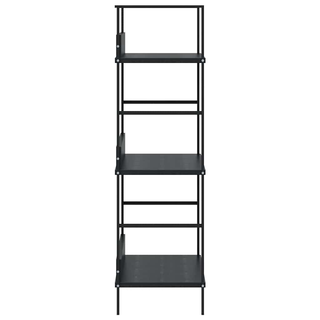 vidaXL Bücherregal 3 Regalböden Schwarz 60×27,6×90,5 cm Holzwerkstoff