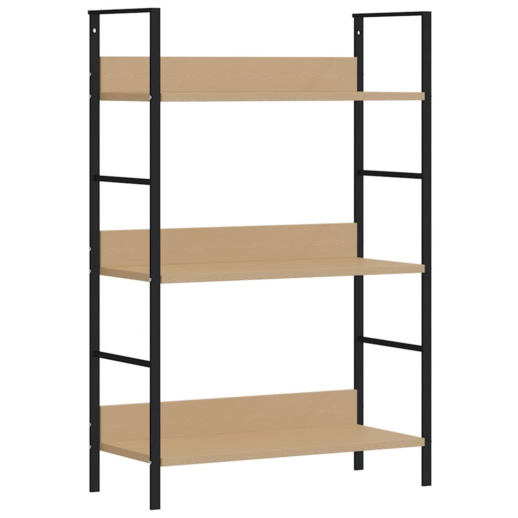 vidaXL Bücherregal 3 Regalböden Eiche 60×27,6×90,5 cm Holzwerkstoff