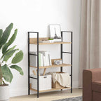 vidaXL Bücherregal 3 Regalböden Eiche 60×27,6×90,5 cm Holzwerkstoff