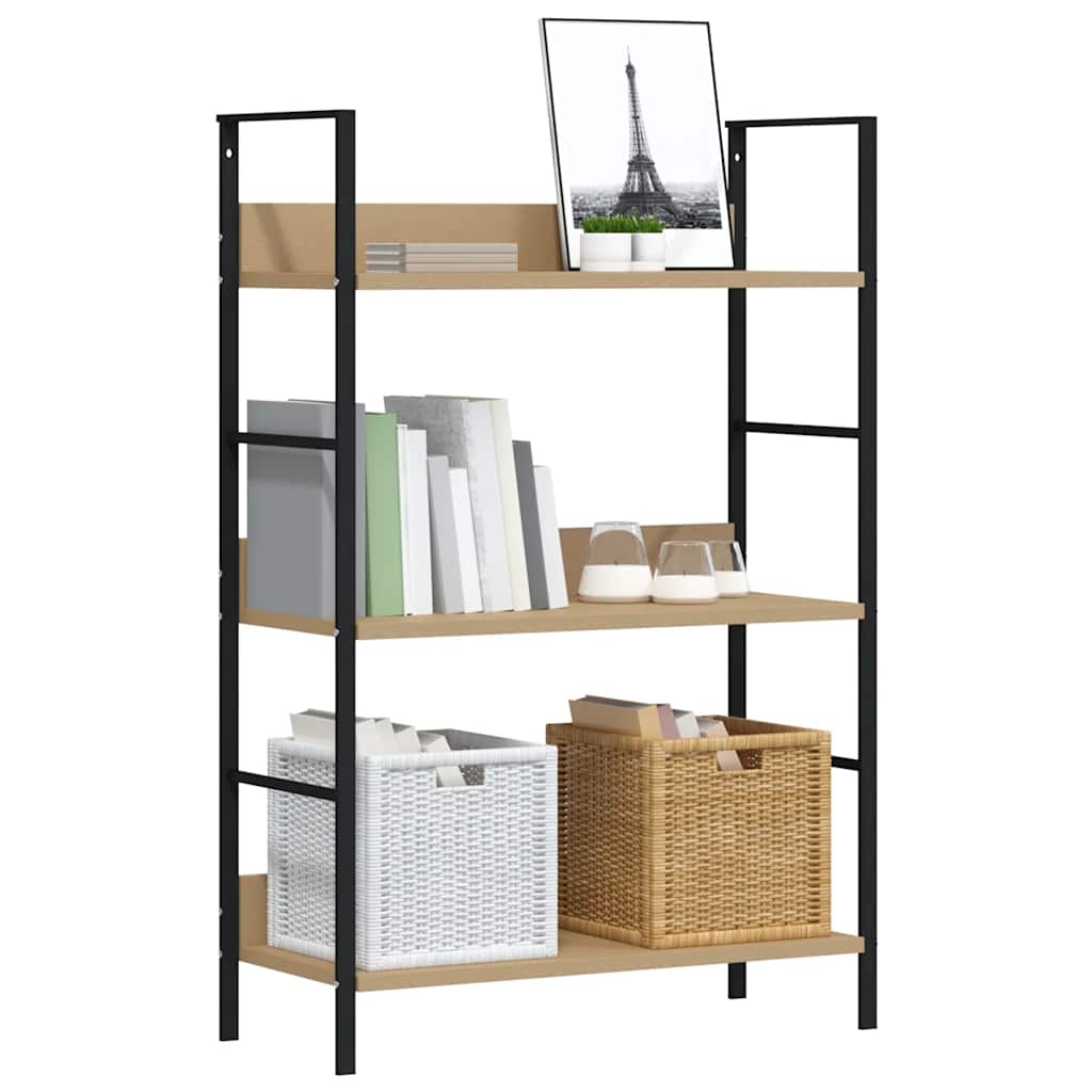 vidaXL Bücherregal 3 Regalböden Eiche 60×27,6×90,5 cm Holzwerkstoff