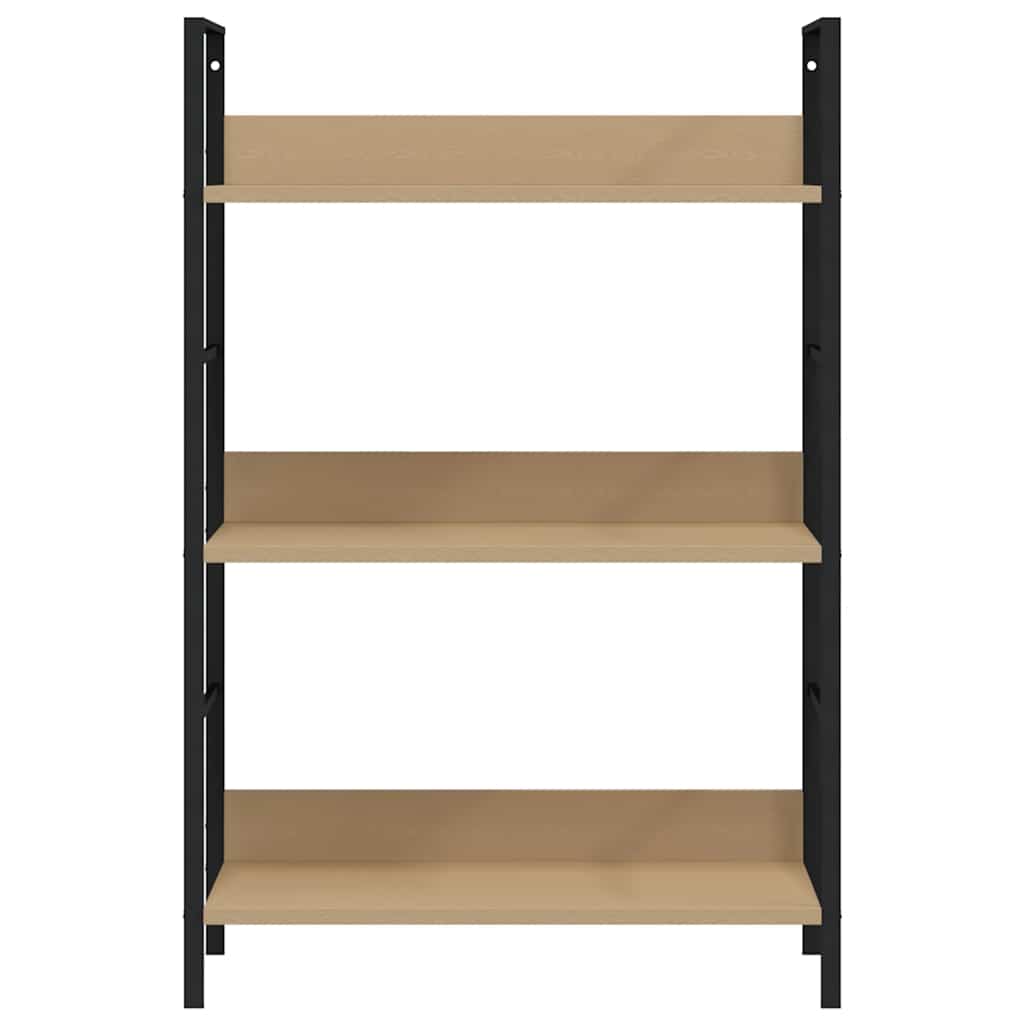 vidaXL Bücherregal 3 Regalböden Eiche 60×27,6×90,5 cm Holzwerkstoff