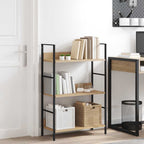 vidaXL Bücherregal 3 Regalböden Eiche 60×27,6×90,5 cm Holzwerkstoff