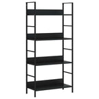 vidaXL Bücherregal 4 Regalböden Schwarz 60×27,6×124,5 cm Holzwerkstoff