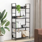 vidaXL Bücherregal 4 Regalböden Schwarz 60×27,6×124,5 cm Holzwerkstoff