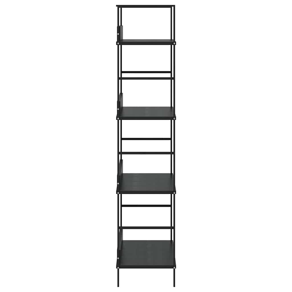 vidaXL Bücherregal 4 Regalböden Schwarz 60×27,6×124,5 cm Holzwerkstoff
