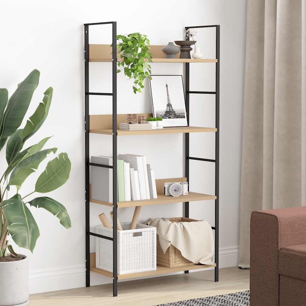 vidaXL Bücherregal 4 Regalböden Eiche 60×27,6×124,5 cm Holzwerkstoff