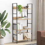 vidaXL Bücherregal 4 Regalböden Eiche 60×27,6×124,5 cm Holzwerkstoff