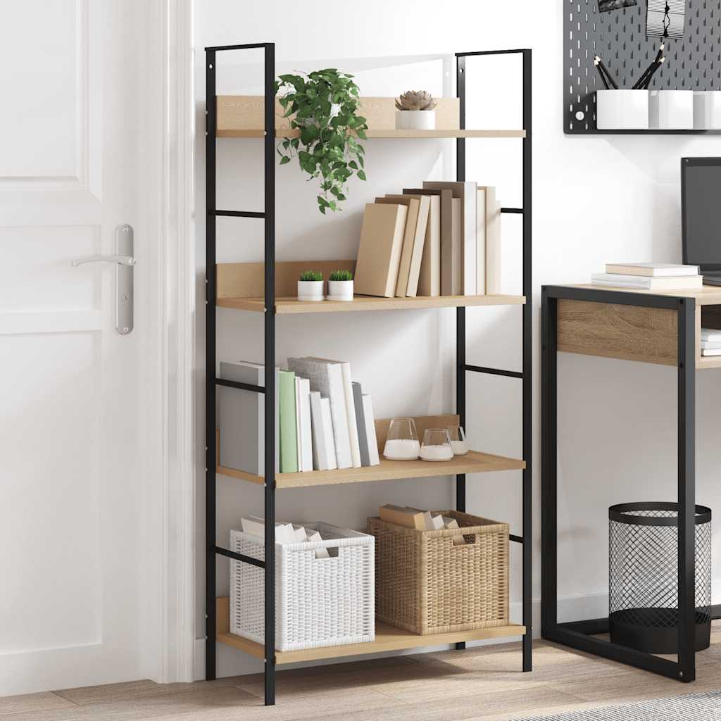 vidaXL Bücherregal 4 Regalböden Eiche 60×27,6×124,5 cm Holzwerkstoff