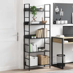 vidaXL Bücherregal 5 Regalböden Schwarz 60x27,6x158,5 cm Holzwerkstoff