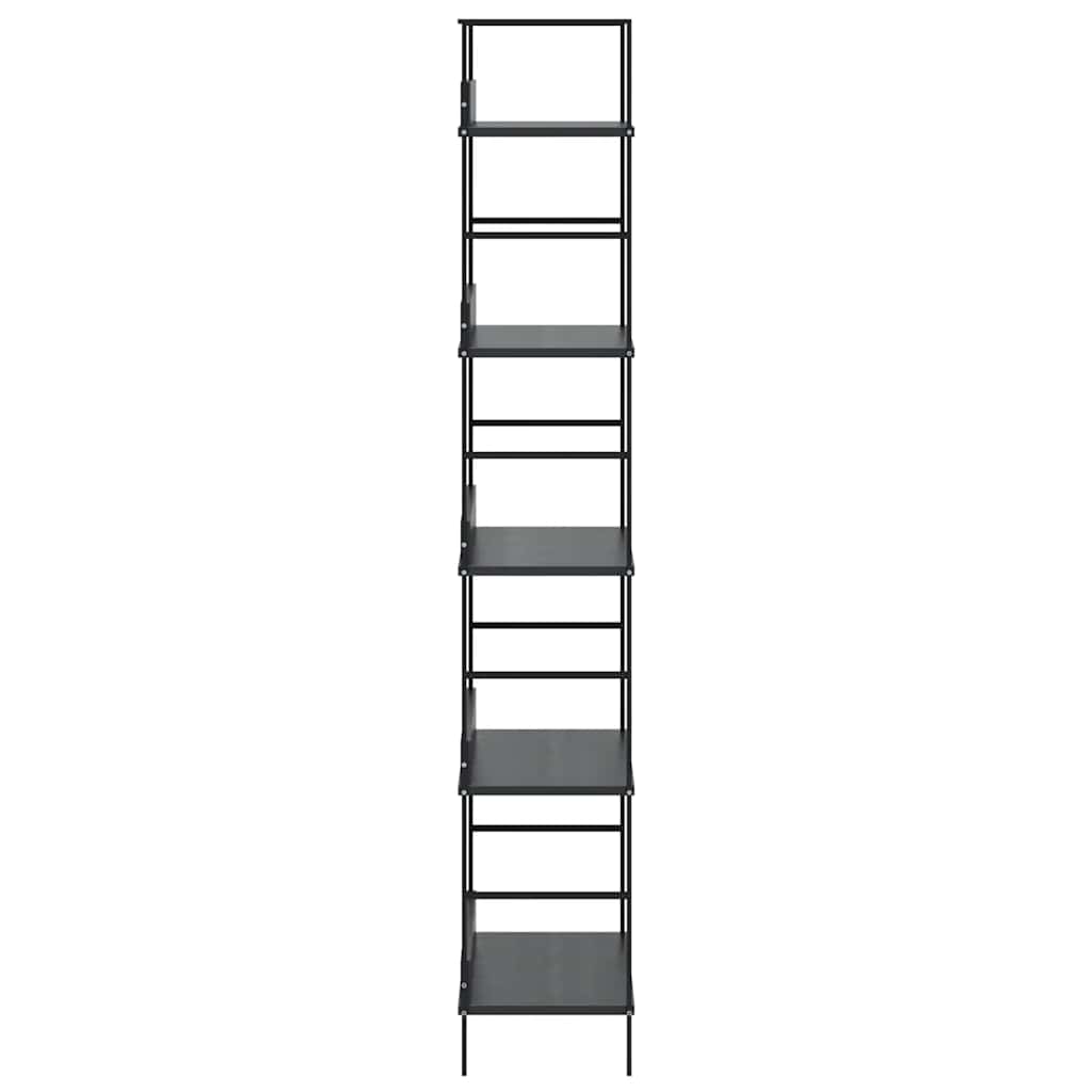 vidaXL Bücherregal 5 Regalböden Schwarz 60x27,6x158,5 cm Holzwerkstoff