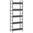 vidaXL Bücherregal 5 Regalböden Schwarz 60x27,6x158,5 cm Holzwerkstoff