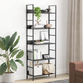 vidaXL Bücherregal 5 Regalböden Schwarz 60x27,6x158,5 cm Holzwerkstoff