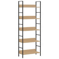 vidaXL Bücherregal 5 Regalböden Eiche 60x27,6x158,5 cm Holzwerkstoff