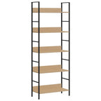 vidaXL Bücherregal 5 Regalböden Eiche 60x27,6x158,5 cm Holzwerkstoff