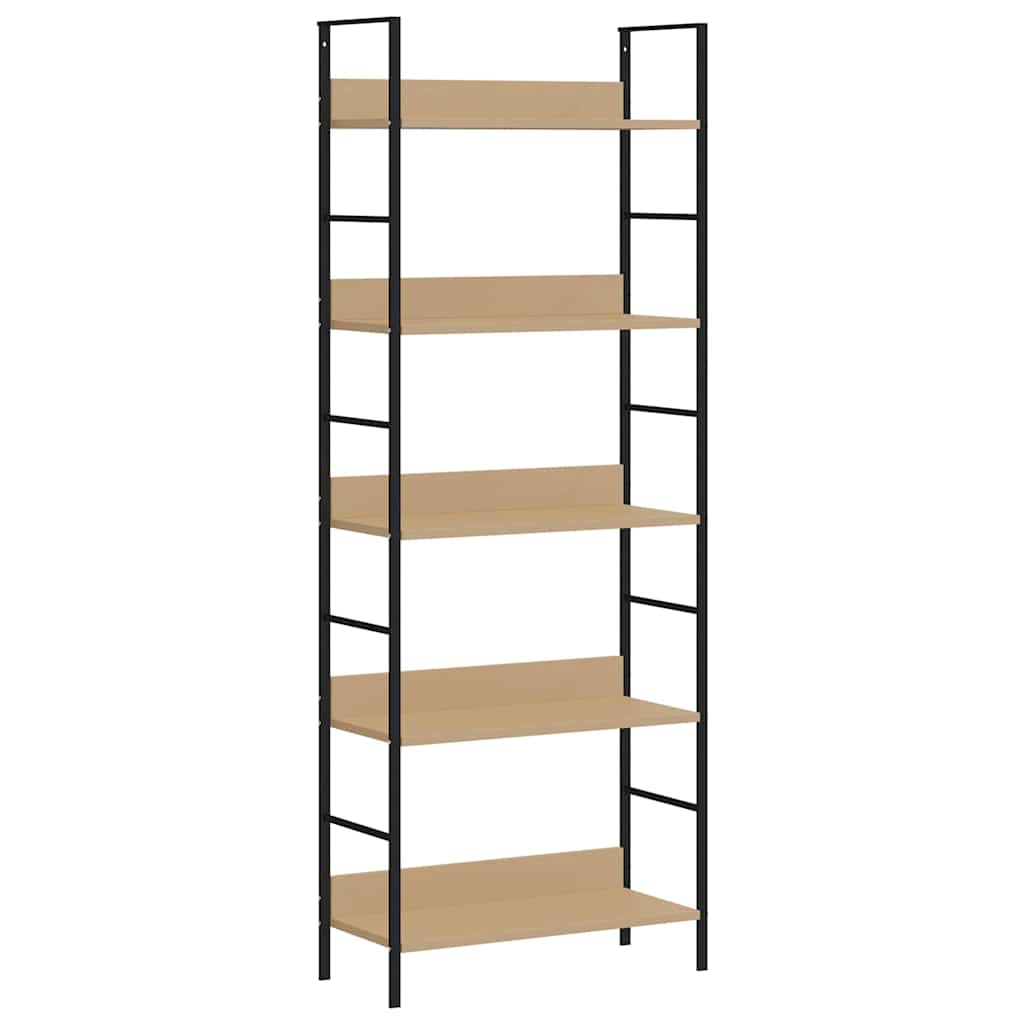 vidaXL Bücherregal 5 Regalböden Eiche 60x27,6x158,5 cm Holzwerkstoff