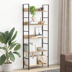 vidaXL Bücherregal 5 Regalböden Eiche 60x27,6x158,5 cm Holzwerkstoff