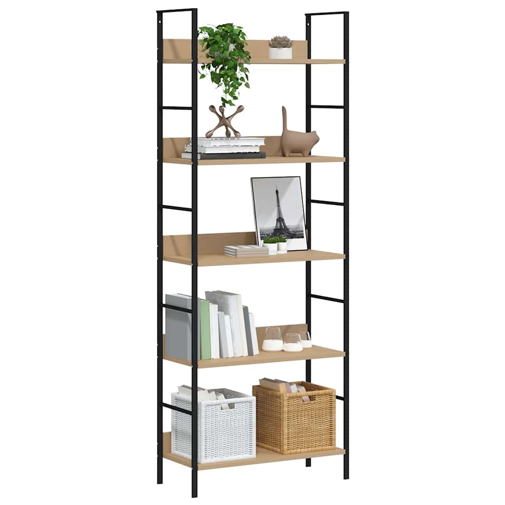 vidaXL Bücherregal 5 Regalböden Eiche 60x27,6x158,5 cm Holzwerkstoff
