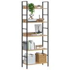 vidaXL Bücherregal 5 Regalböden Eiche 60x27,6x158,5 cm Holzwerkstoff